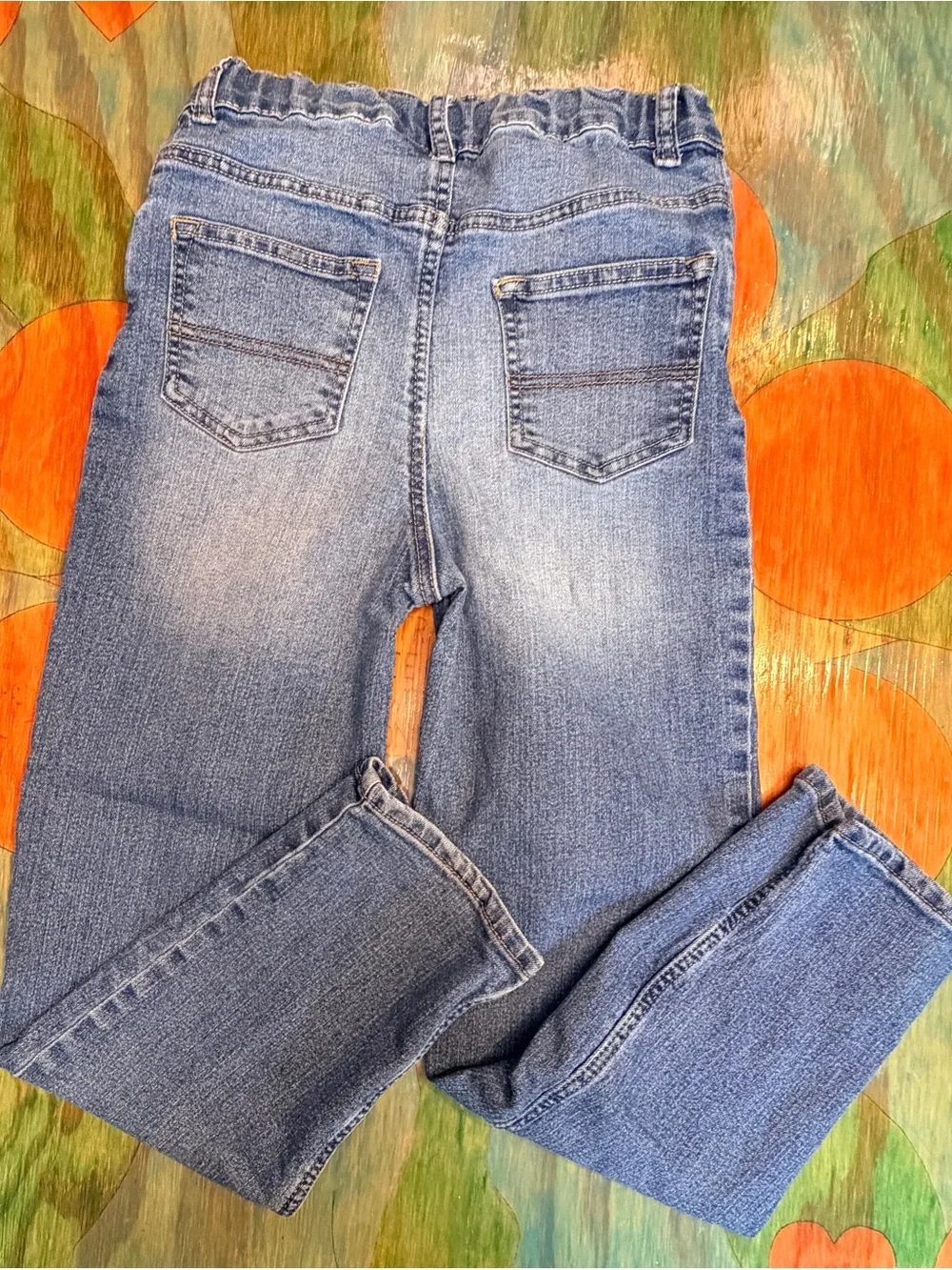 OshKosh B'gosh Jeans Boys Size 12R/12A Blue Straight Leg Adjustable Waist Pull O